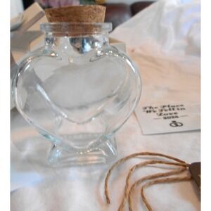 Heart-Shaped Glass Bottle kit Cork Stopper Stickers Gift Box Tag Wedding Honeymo